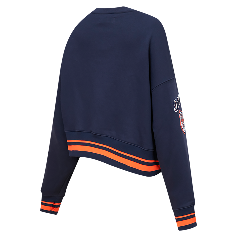 MLB DETROIT TIGERS CHANDAIL À COL ROND MASHUP CÔTELÉ POUR FEMME (MARINE MINUIT/ORANGE/MARINE MINUIT)