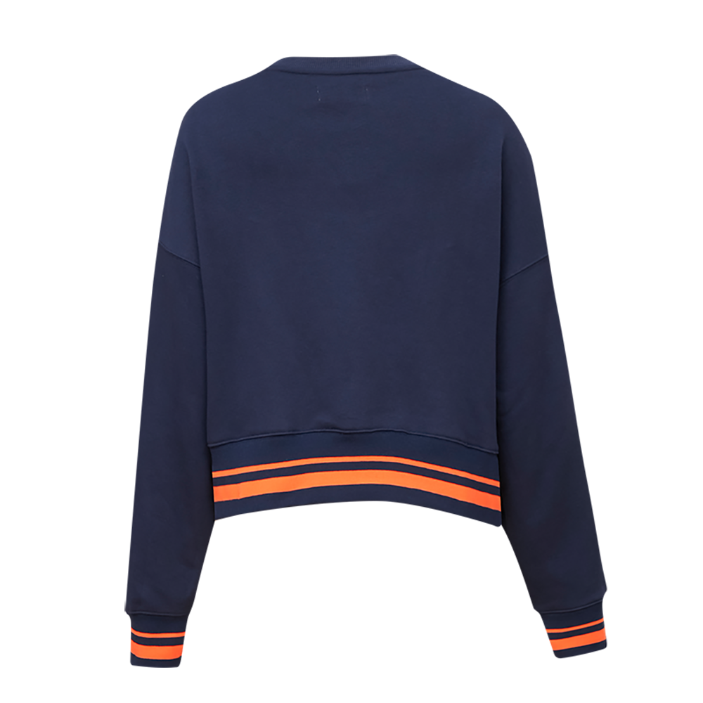 MLB DETROIT TIGERS CHANDAIL À COL ROND MASHUP CÔTELÉ POUR FEMME (MARINE MINUIT/ORANGE/MARINE MINUIT)