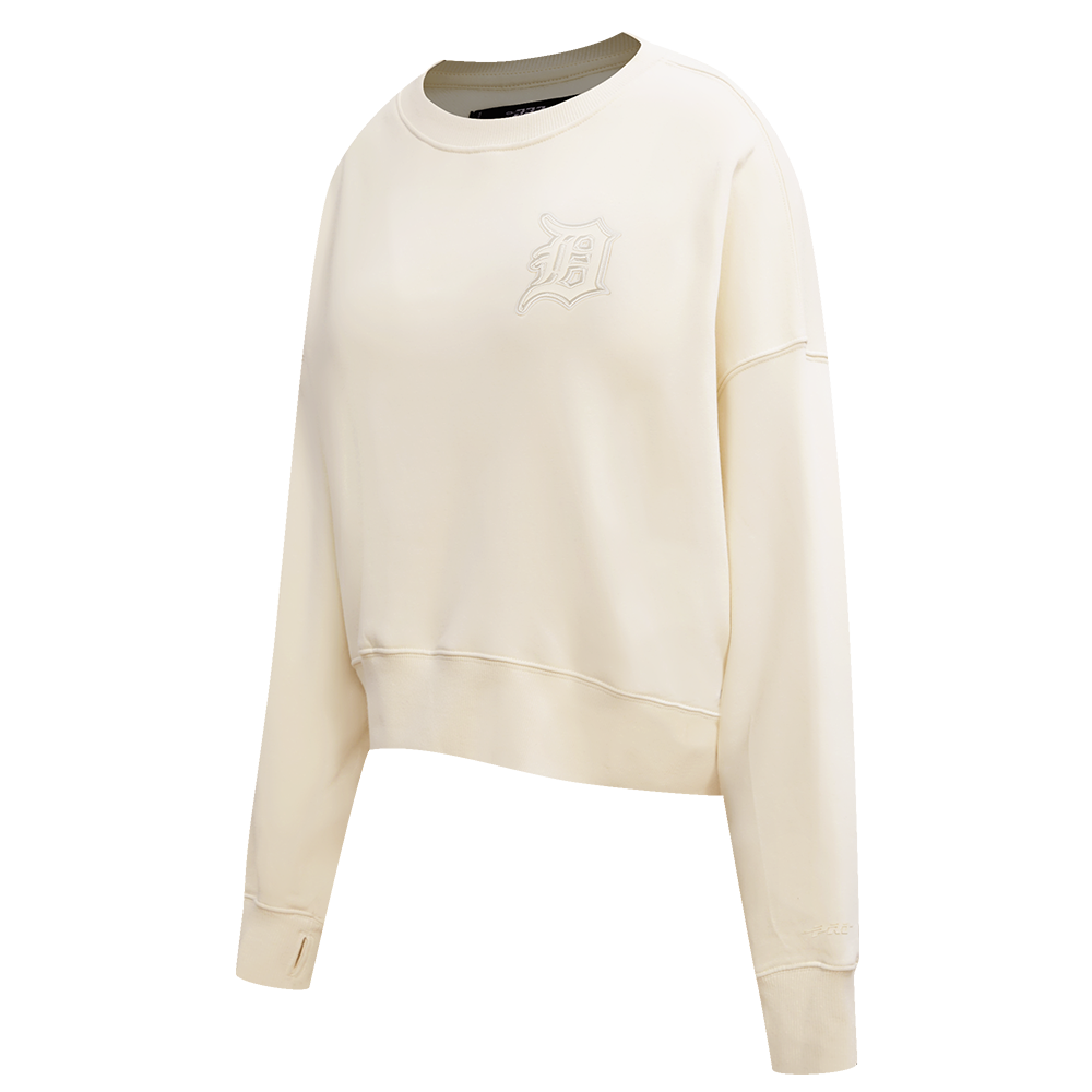 MLB DETROIT TIGERS NEUTRAL WOMEN'S CREWNECK (EGGSHELL)