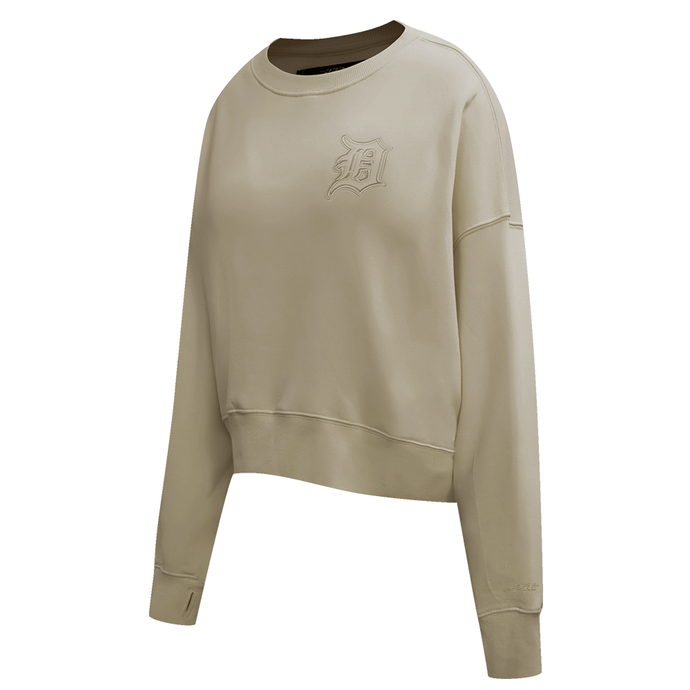 MLB DETROIT TIGERS NEUTRAL WOMEN'S CREWNECK (TAUPE)