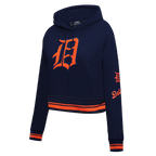 MLB DETROIT TIGERS RETRO CLASSIC CHANDAIL À CAPUCHON COURT CÔTELÉ POUR FEMME (MARINE MINUIT/ORANGE/MINUIT)