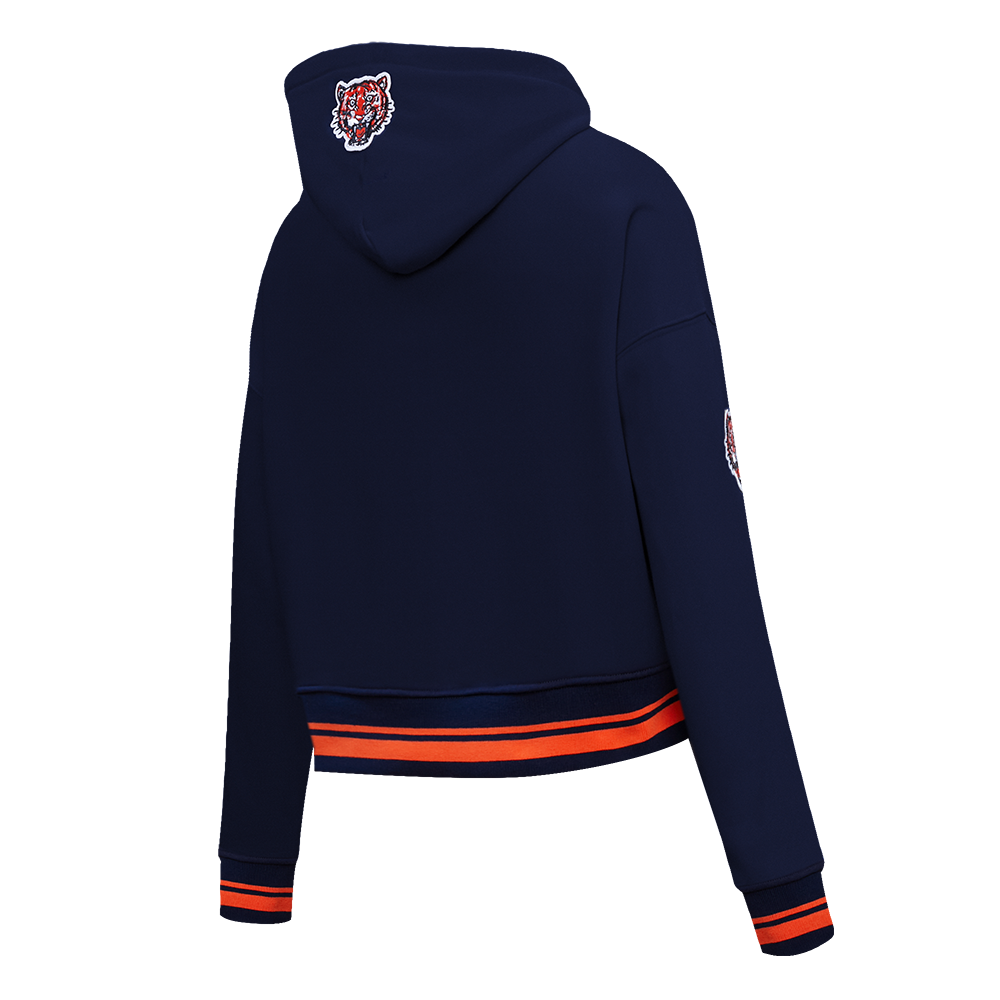 MLB DETROIT TIGERS RETRO CLASSIC CHANDAIL À CAPUCHON COURT CÔTELÉ POUR FEMME (MARINE MINUIT/ORANGE/MINUIT)