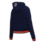 MLB DETROIT TIGERS RETRO CLASSIC CHANDAIL À CAPUCHON COURT CÔTELÉ POUR FEMME (MARINE MINUIT/ORANGE/MINUIT)