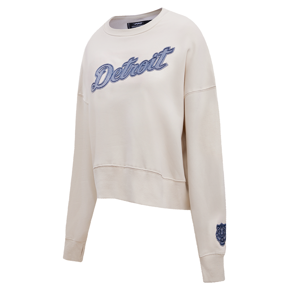 MLB DETROIT TIGERS VARSITY BLUES WOMEN'S CREWNECK (LINEN)