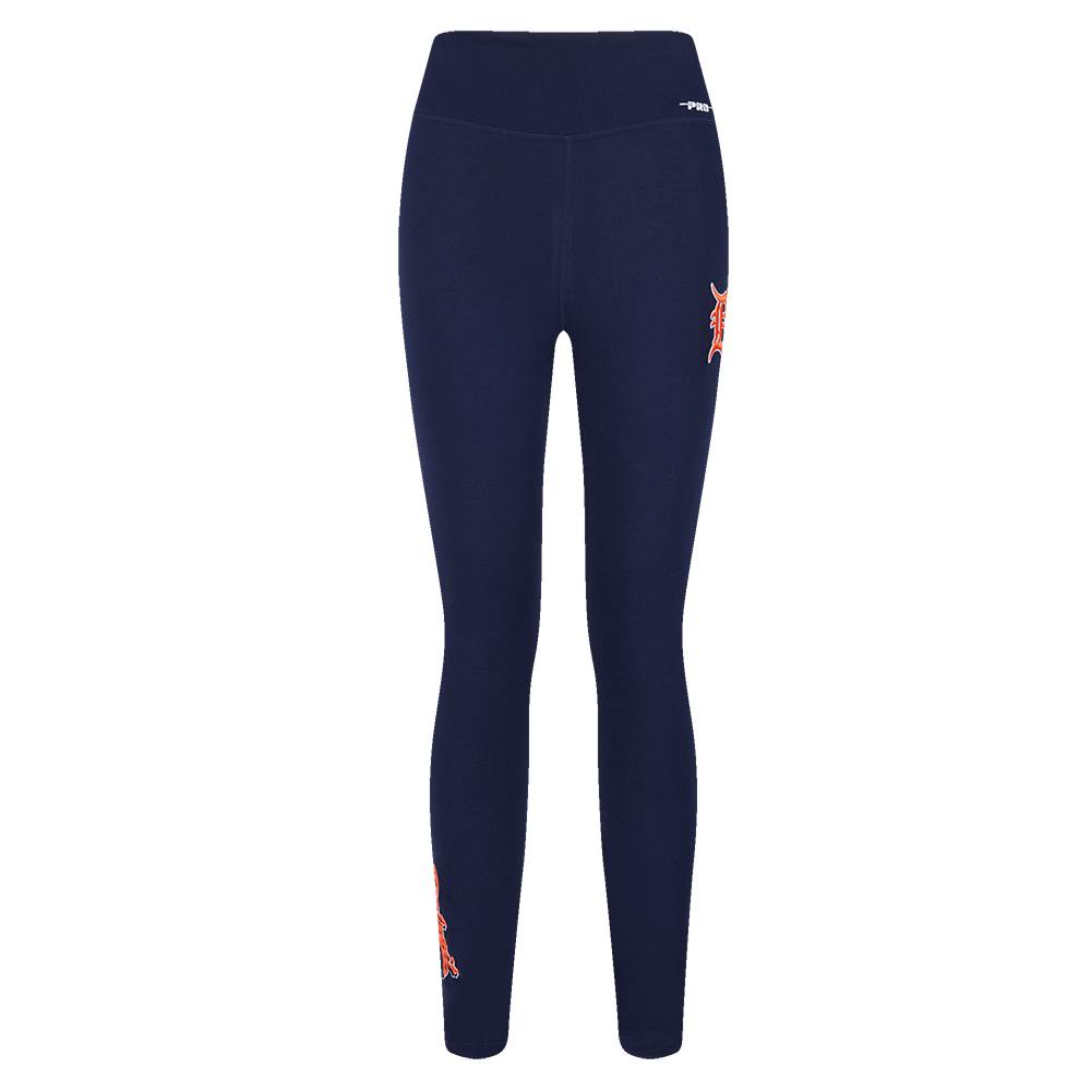 MLB DETROIT TIGERS SCRIPT TAIL WOMEN'S HIGH WAIST JERSEY LEGGING (MIDNIGHT NAVY)