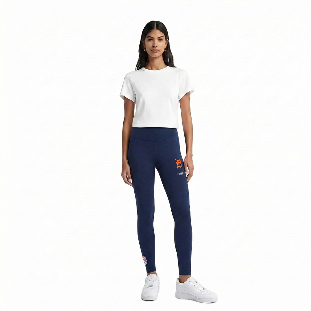 MLB DETROIT TIGERS CLASSIC CHENILLE LEGGING EN JERSEY ÉPAIS POUR FEMME (MARINE MINUIT)