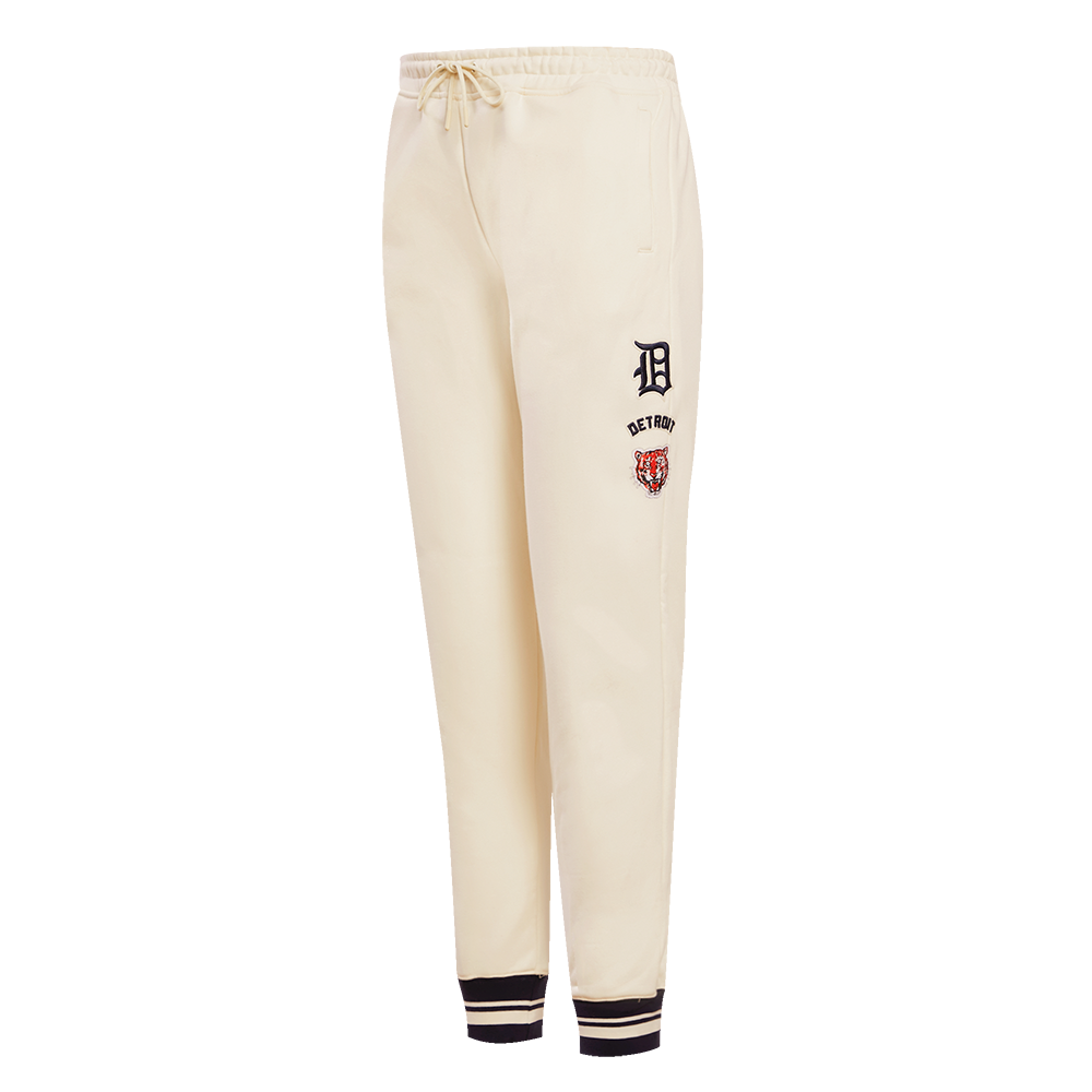 MLB DETROIT TIGERS RETRO CLASSIC PANTALON OUATÉ CÔTELÉ POUR FEMME (COQUILLE D'ŒUF/MARINE MINUIT)