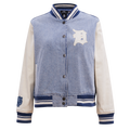 MLB DETROIT TIGERS VARSITY BLUES BLOUSON COLLÉGIAL EN DENIM POUR FEMME (DENIM/LIN)
