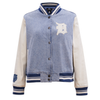 MLB DETROIT TIGERS VARSITY BLUES BLOUSON COLLÉGIAL EN DENIM POUR FEMME (DENIM/LIN)