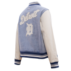 MLB DETROIT TIGERS VARSITY BLUES BLOUSON COLLÉGIAL EN DENIM POUR FEMME (DENIM/LIN)