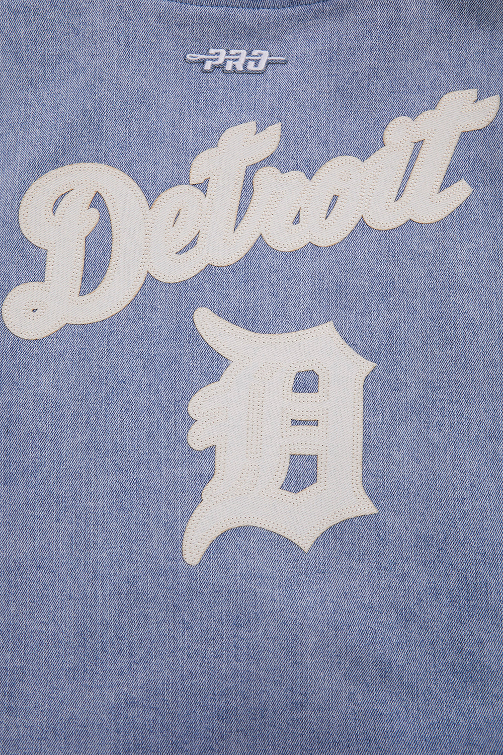 MLB DETROIT TIGERS VARSITY BLUES BLOUSON COLLÉGIAL EN DENIM POUR FEMME (DENIM/LIN)