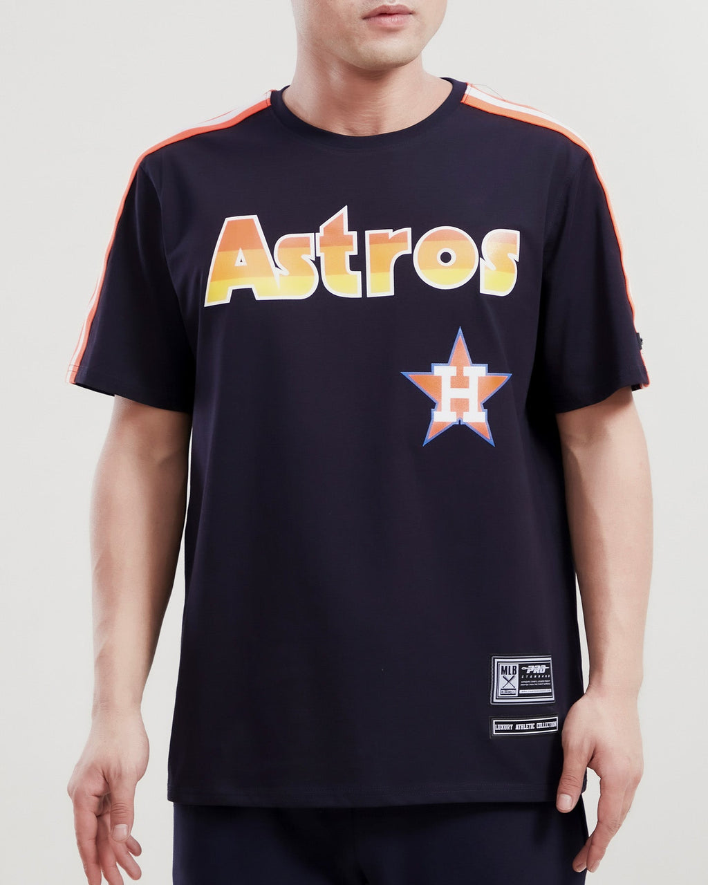MLB HOUSTON ASTROS RETRO LOGO PRO TEAM MEN'S TAPING TOP (MIDNIGHT / ORANGE)