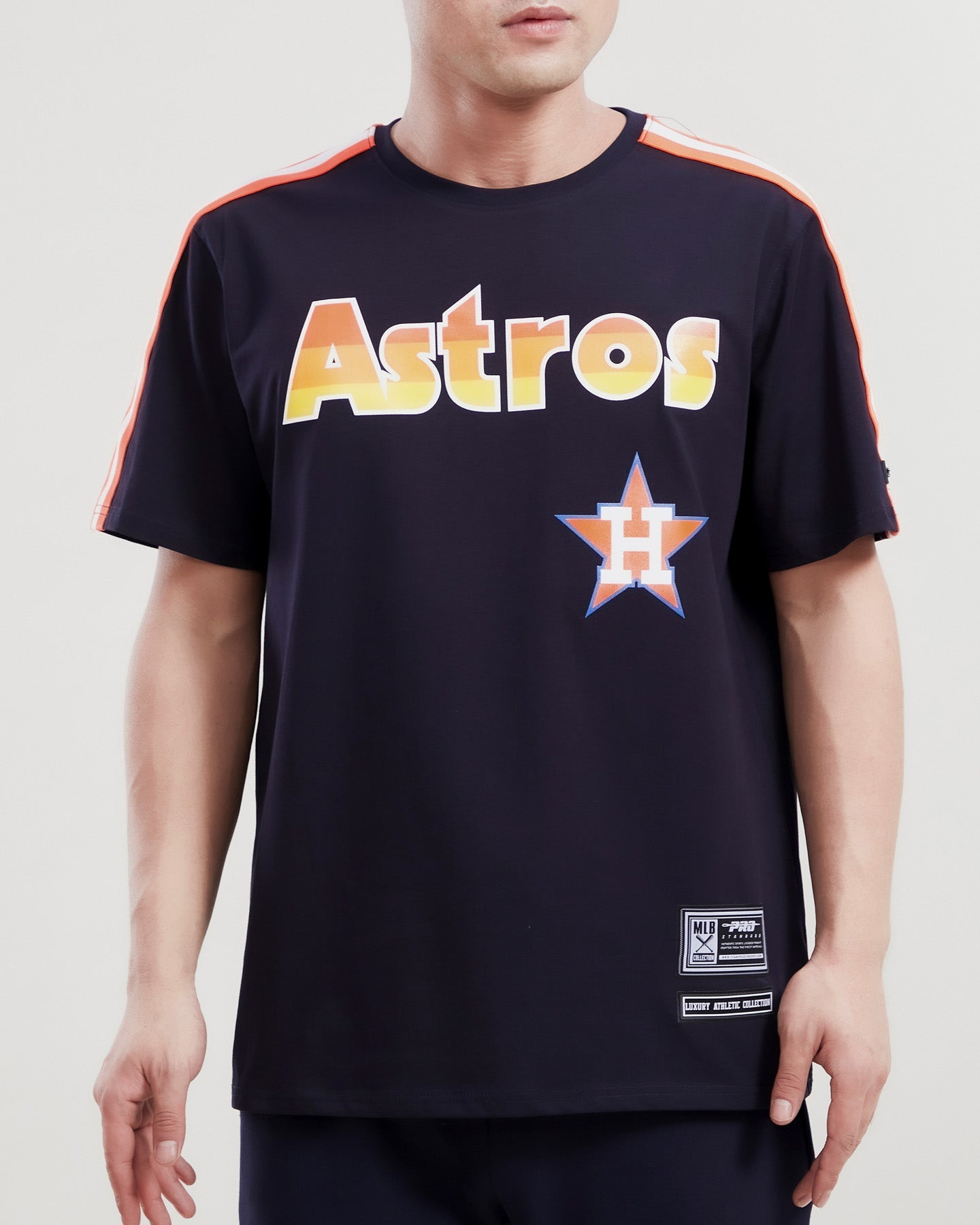 MLB HOUSTON ASTROS RETRO LOGO PRO TEAM MEN'S TAPING TOP (MIDNIGHT / ORANGE)
