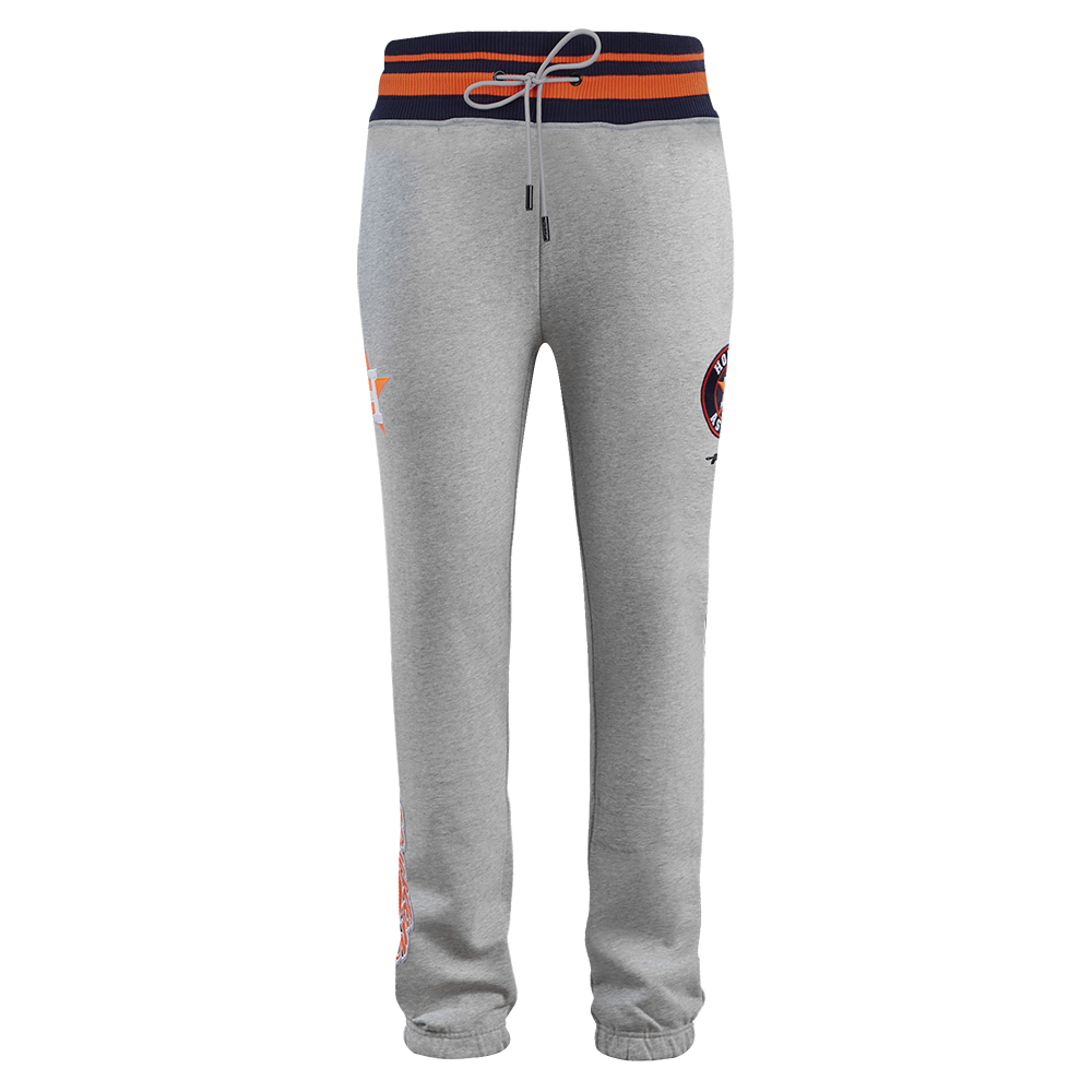 MLB HOUSTON ASTROS SCRIPT TAIL PANTALON OUATÉ EN MOLLETON CÔTELÉ POUR HOMME (GRIS CHINÉ/MARINE MINUIT/ORANGE)