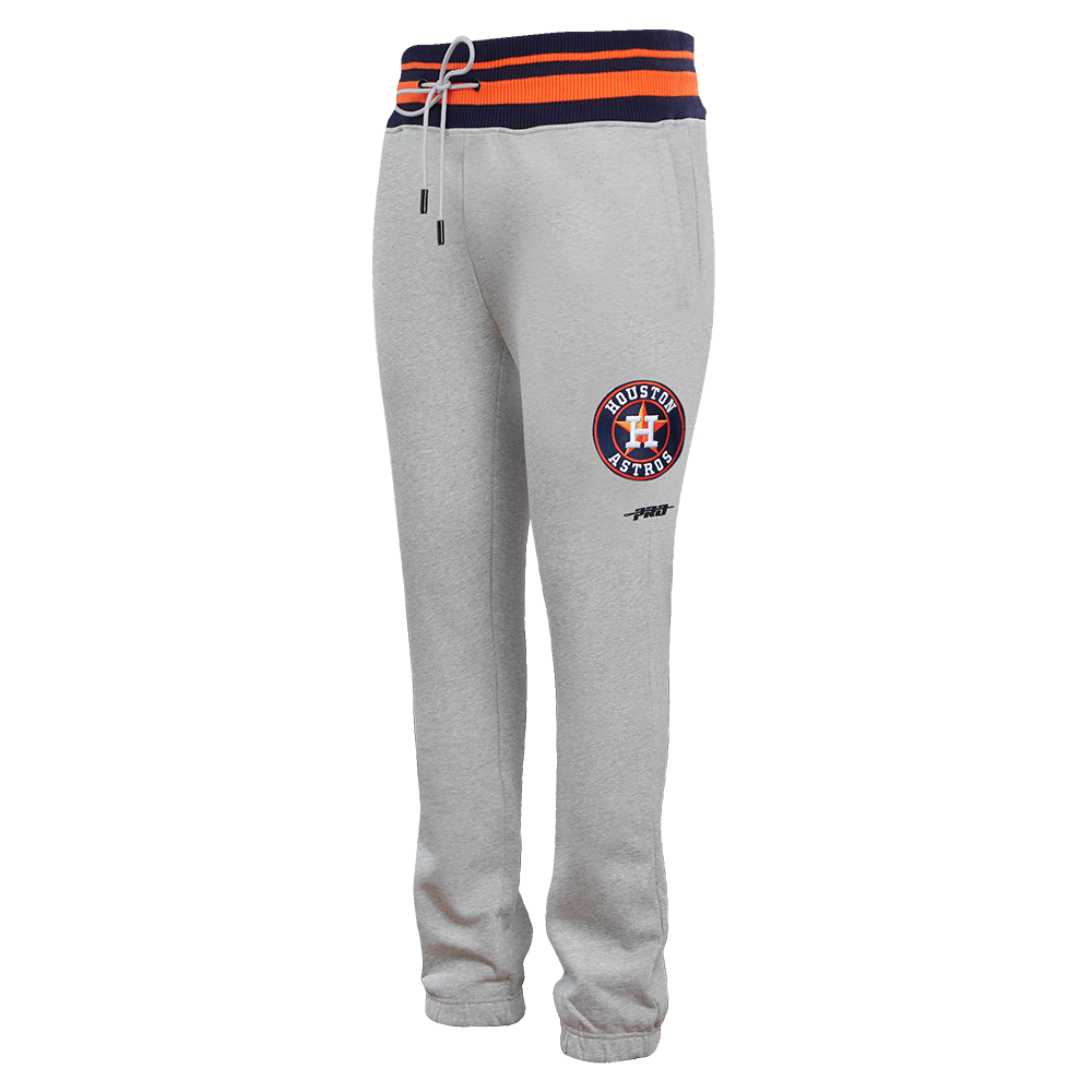 MLB HOUSTON ASTROS SCRIPT TAIL PANTALON OUATÉ EN MOLLETON CÔTELÉ POUR HOMME (GRIS CHINÉ/MARINE MINUIT/ORANGE)