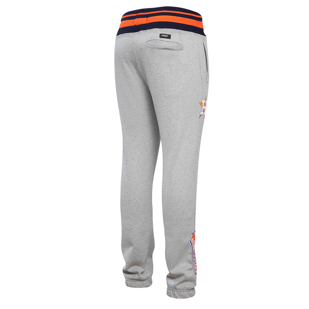 MLB HOUSTON ASTROS SCRIPT TAIL PANTALON OUATÉ EN MOLLETON CÔTELÉ POUR HOMME (GRIS CHINÉ/MARINE MINUIT/ORANGE)