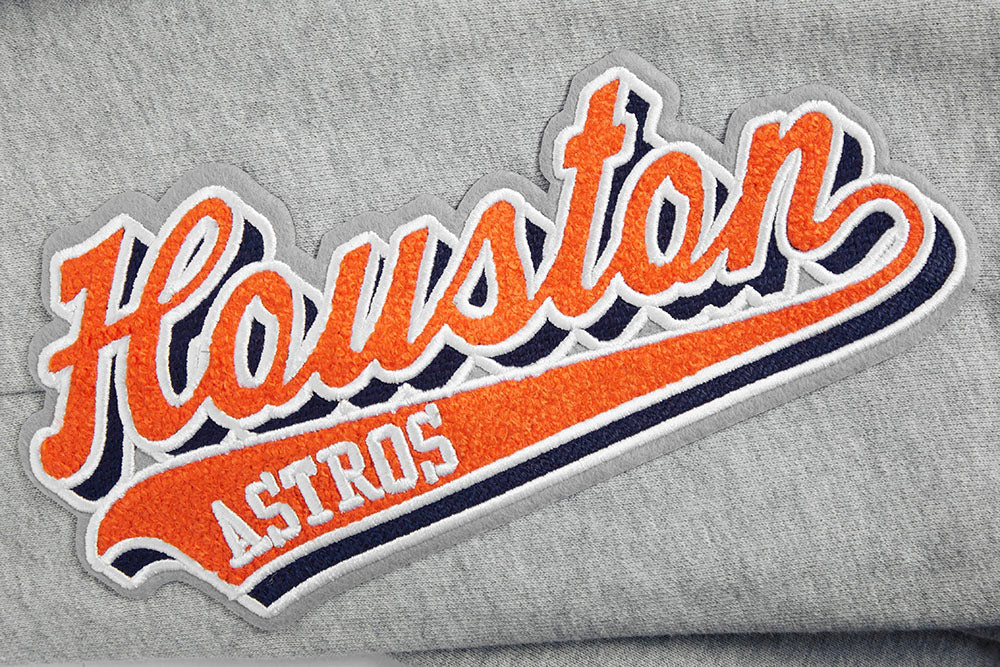 MLB HOUSTON ASTROS SCRIPT TAIL PANTALON OUATÉ EN MOLLETON CÔTELÉ POUR HOMME (GRIS CHINÉ/MARINE MINUIT/ORANGE)