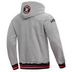 MLB HOUSTON ASTROS SCRIPT TAIL MEN'S RIB FLC PO HOODIE (HEATHER GREY/MIDNIGHT NAVY/ORANGE)