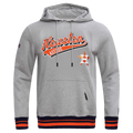 MLB HOUSTON ASTROS SCRIPT TAIL MEN'S RIB FLC PO HOODIE (HEATHER GREY/MIDNIGHT NAVY/ORANGE)