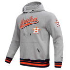 MLB HOUSTON ASTROS SCRIPT TAIL MEN'S RIB FLC PO HOODIE (HEATHER GREY/MIDNIGHT NAVY/ORANGE)