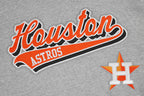 MLB HOUSTON ASTROS SCRIPT TAIL MEN'S RIB FLC PO HOODIE (HEATHER GREY/MIDNIGHT NAVY/ORANGE)
