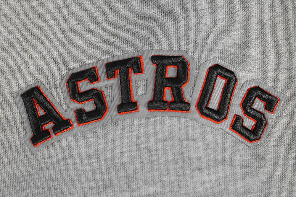 MLB HOUSTON ASTROS SCRIPT TAIL MEN'S RIB FLC PO HOODIE (HEATHER GREY/MIDNIGHT NAVY/ORANGE)