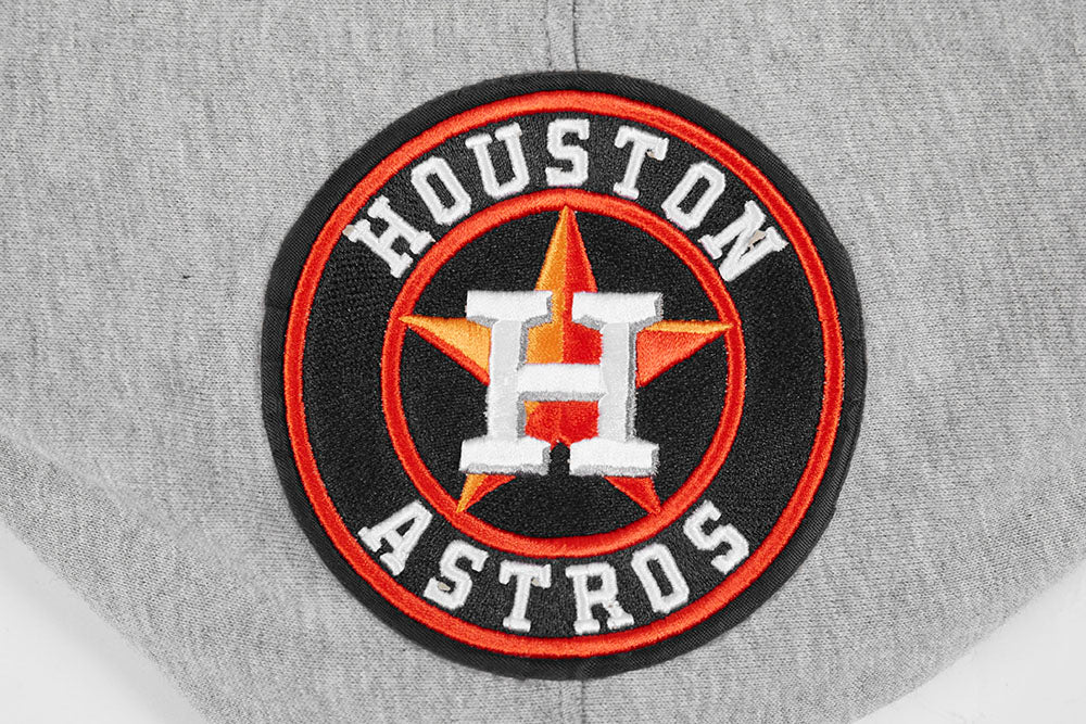MLB HOUSTON ASTROS SCRIPT TAIL MEN'S RIB FLC PO HOODIE (HEATHER GREY/MIDNIGHT NAVY/ORANGE)
