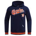 MLB HOUSTON ASTROS SCRIPT TAIL CHANDAIL À CAPUCHON EN MOLLETON CÔTELÉ POUR HOMME (MARINE MINUIT/ORANGE/MARINE MINUIT)