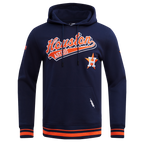 MLB HOUSTON ASTROS SCRIPT TAIL CHANDAIL À CAPUCHON EN MOLLETON CÔTELÉ POUR HOMME (MARINE MINUIT/ORANGE/MARINE MINUIT)