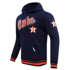 MLB HOUSTON ASTROS SCRIPT TAIL CHANDAIL À CAPUCHON EN MOLLETON CÔTELÉ POUR HOMME (MARINE MINUIT/ORANGE/MARINE MINUIT)