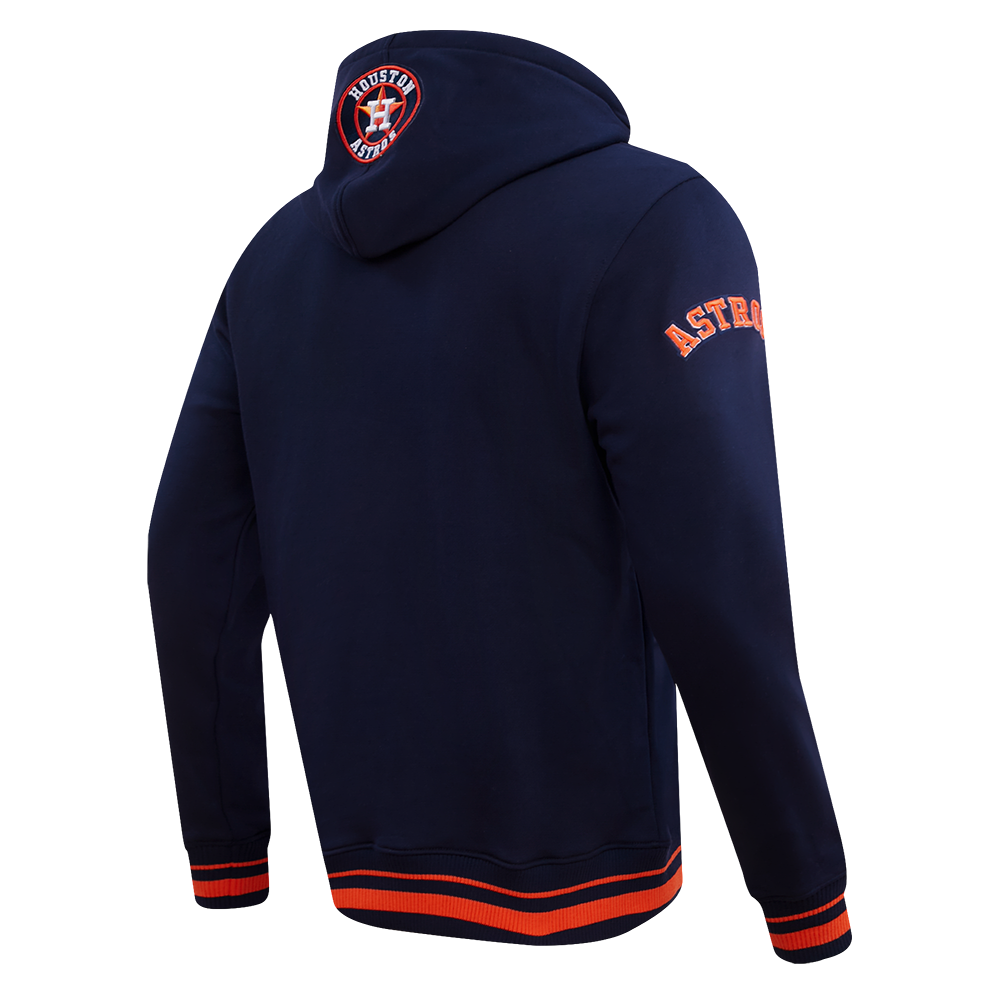 MLB HOUSTON ASTROS SCRIPT TAIL CHANDAIL À CAPUCHON EN MOLLETON CÔTELÉ POUR HOMME (MARINE MINUIT/ORANGE/MARINE MINUIT)