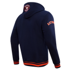 MLB HOUSTON ASTROS SCRIPT TAIL CHANDAIL À CAPUCHON EN MOLLETON CÔTELÉ POUR HOMME (MARINE MINUIT/ORANGE/MARINE MINUIT)