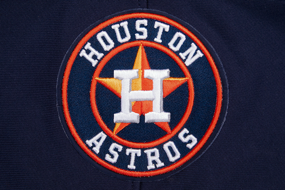 MLB HOUSTON ASTROS SCRIPT TAIL CHANDAIL À CAPUCHON EN MOLLETON CÔTELÉ POUR HOMME (MARINE MINUIT/ORANGE/MARINE MINUIT)
