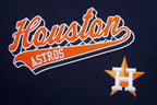 MLB HOUSTON ASTROS SCRIPT TAIL CHANDAIL À CAPUCHON EN MOLLETON CÔTELÉ POUR HOMME (MARINE MINUIT/ORANGE/MARINE MINUIT)