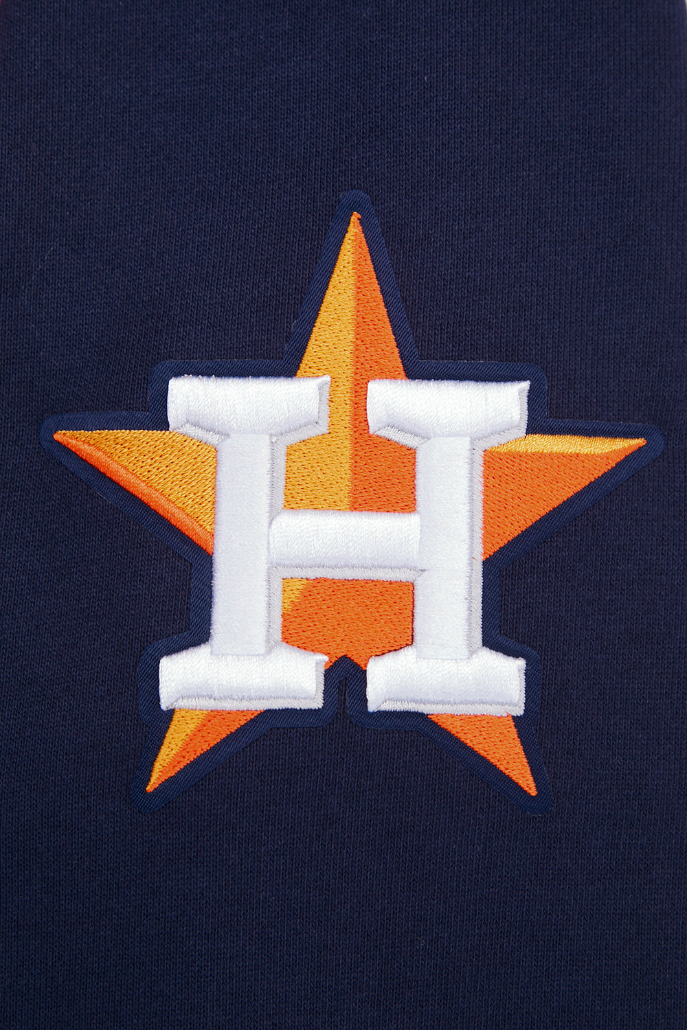 MLB HOUSTON ASTROS SCRIPT TAIL CHANDAIL À CAPUCHON EN MOLLETON CÔTELÉ POUR HOMME (MARINE MINUIT/ORANGE/MARINE MINUIT)