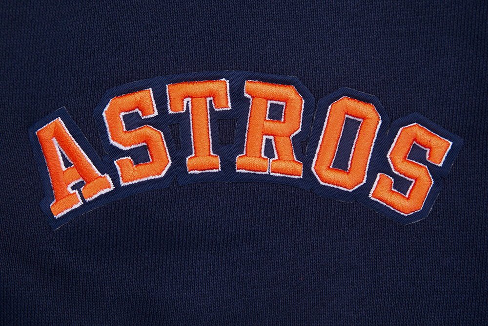 MLB HOUSTON ASTROS SCRIPT TAIL CHANDAIL À CAPUCHON EN MOLLETON CÔTELÉ POUR HOMME (MARINE MINUIT/ORANGE/MARINE MINUIT)