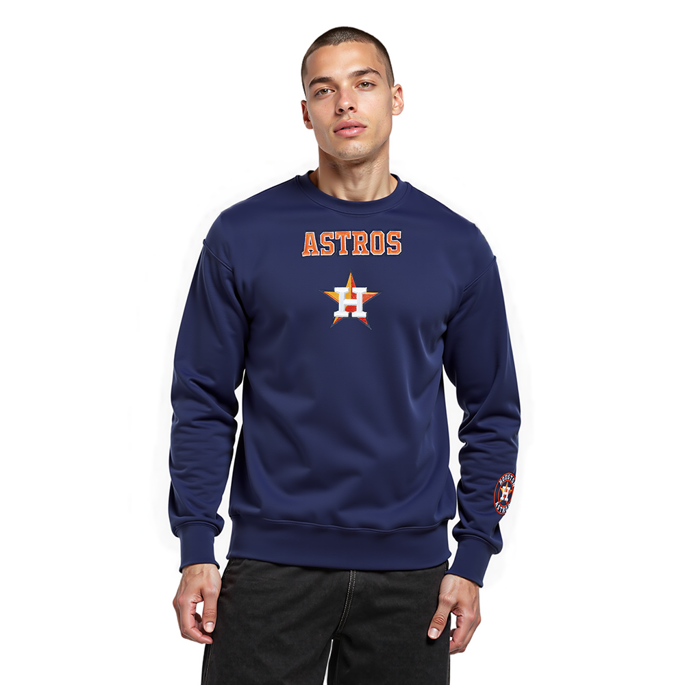 MLB HOUSTON ASTROS WINGSPAN MEN'S DROP SHOULDER FLC CREWNECK v2 (MIDNIGHT NAVY)