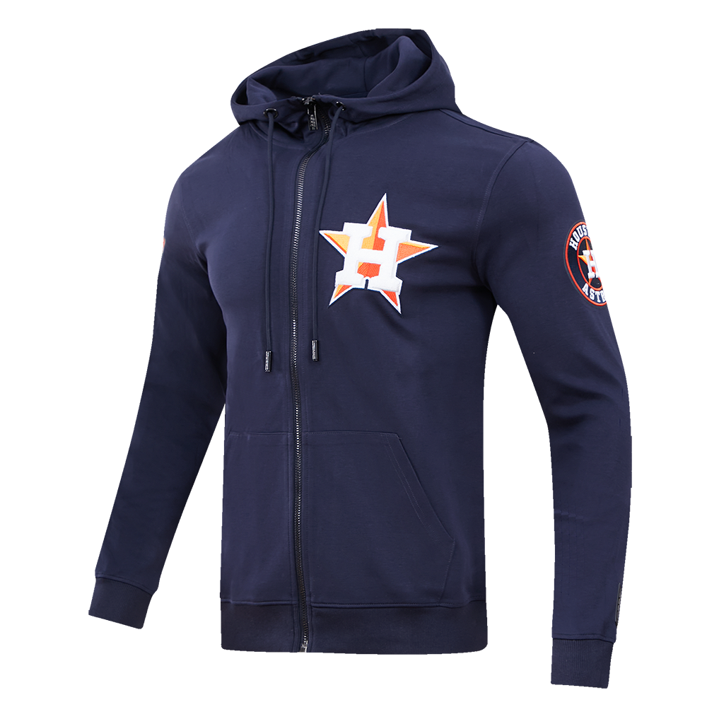 MLB HOUSTON ASTROS CLASSIC CHENILLE MEN'S FULL ZIP PULLOVER HOODIE (MIDNIGHT NAVY)
