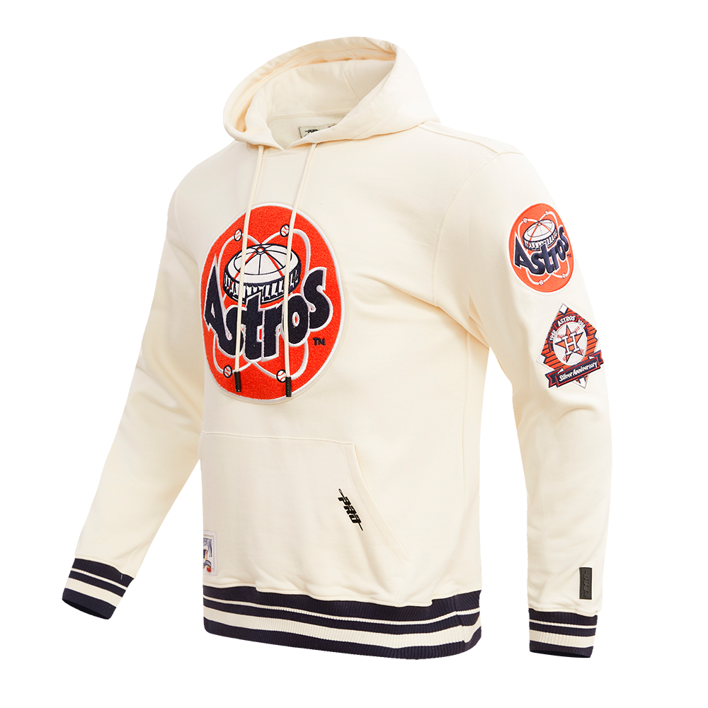 MLB HOUSTON ASTROS RETRO CLASSIC MEN'S PULLOVER HOODIE (EGGSHELL/MIDNIGHT NAVY)