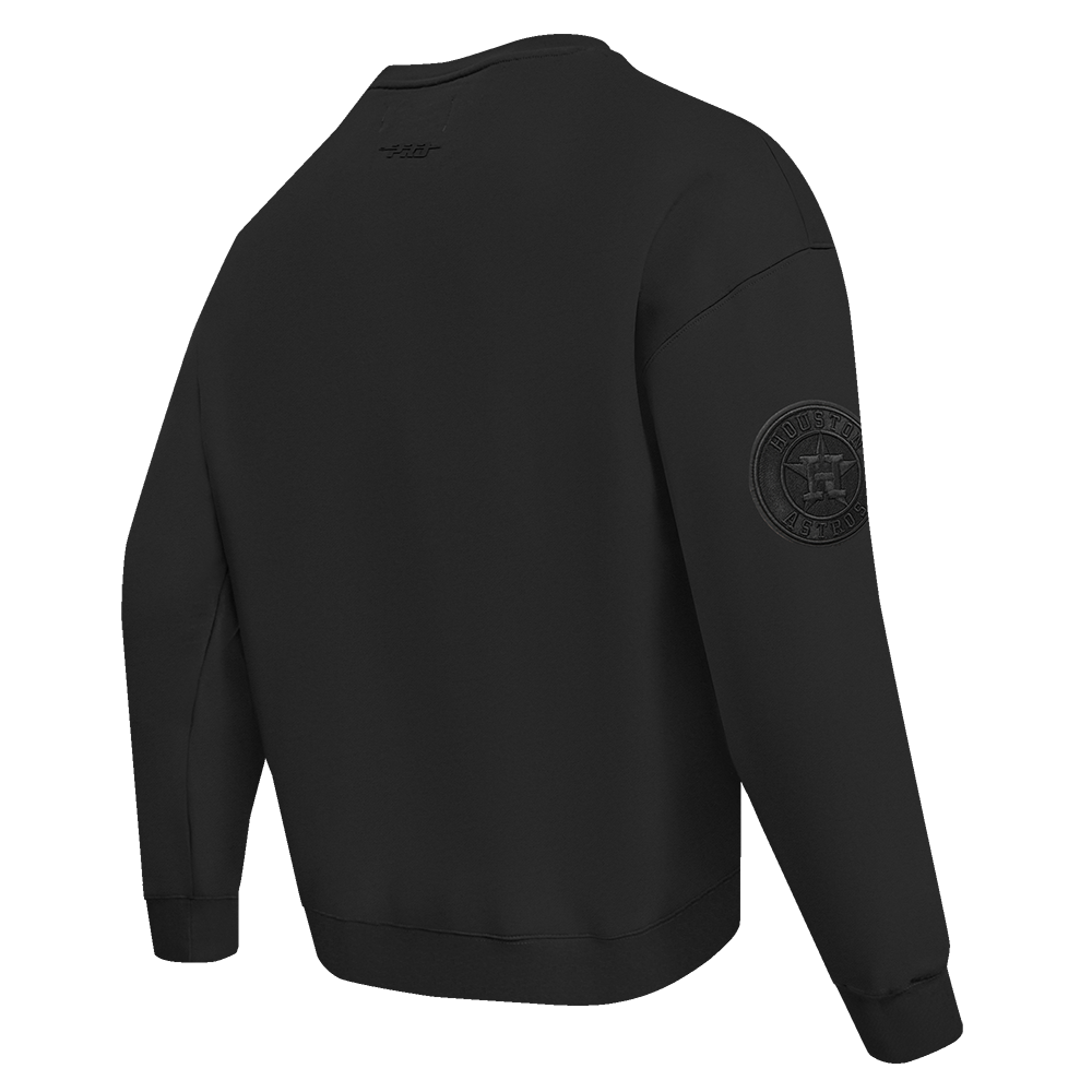 MLB HOUSTON ASTROS NEUTRAL MEN'S  DROP SHOULDER FLC CREWNECK (BLACK)