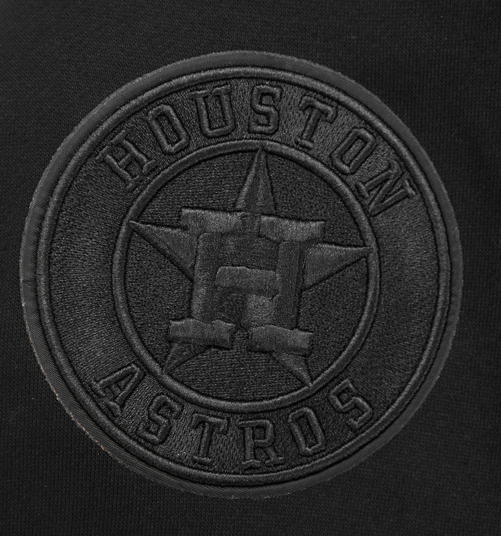MLB HOUSTON ASTROS NEUTRAL MEN'S  DROP SHOULDER FLC CREWNECK (BLACK)