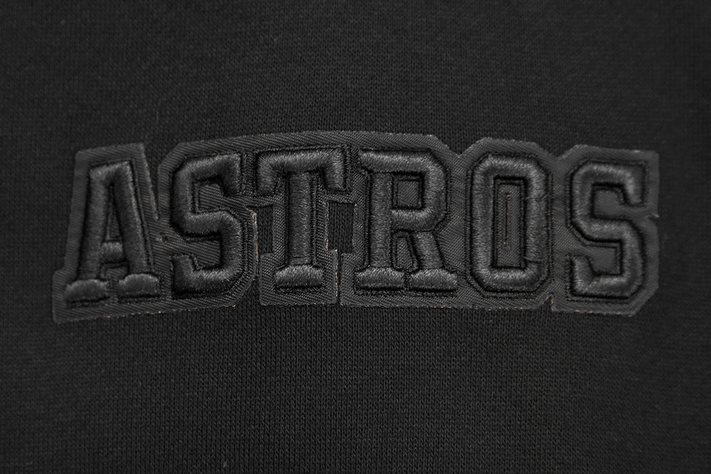 MLB HOUSTON ASTROS NEUTRAL MEN'S  DROP SHOULDER FLC CREWNECK (BLACK)