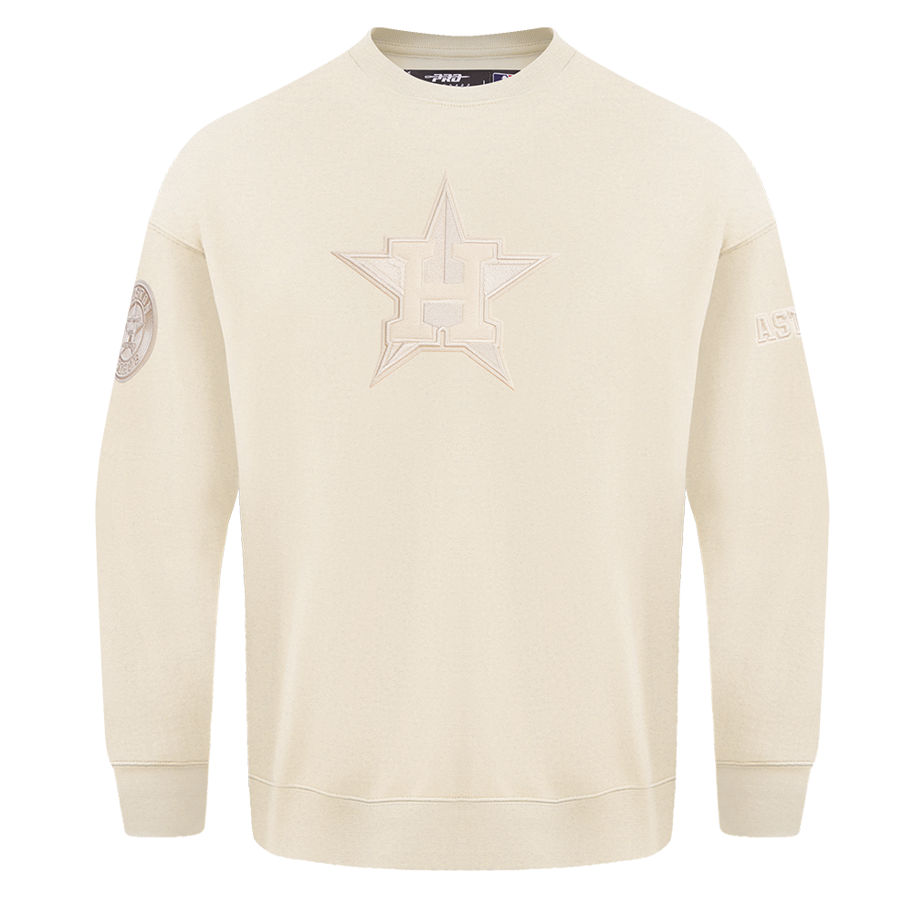 MLB HOUSTON ASTROS NEUTRAL MEN'S  DROP SHOULDER FLC CREWNECK (EGGSHELL)
