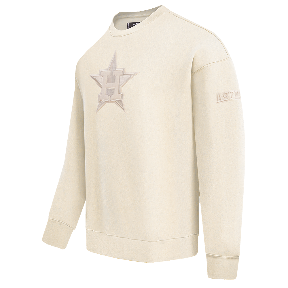 MLB HOUSTON ASTROS NEUTRAL MEN'S  DROP SHOULDER FLC CREWNECK (EGGSHELL)