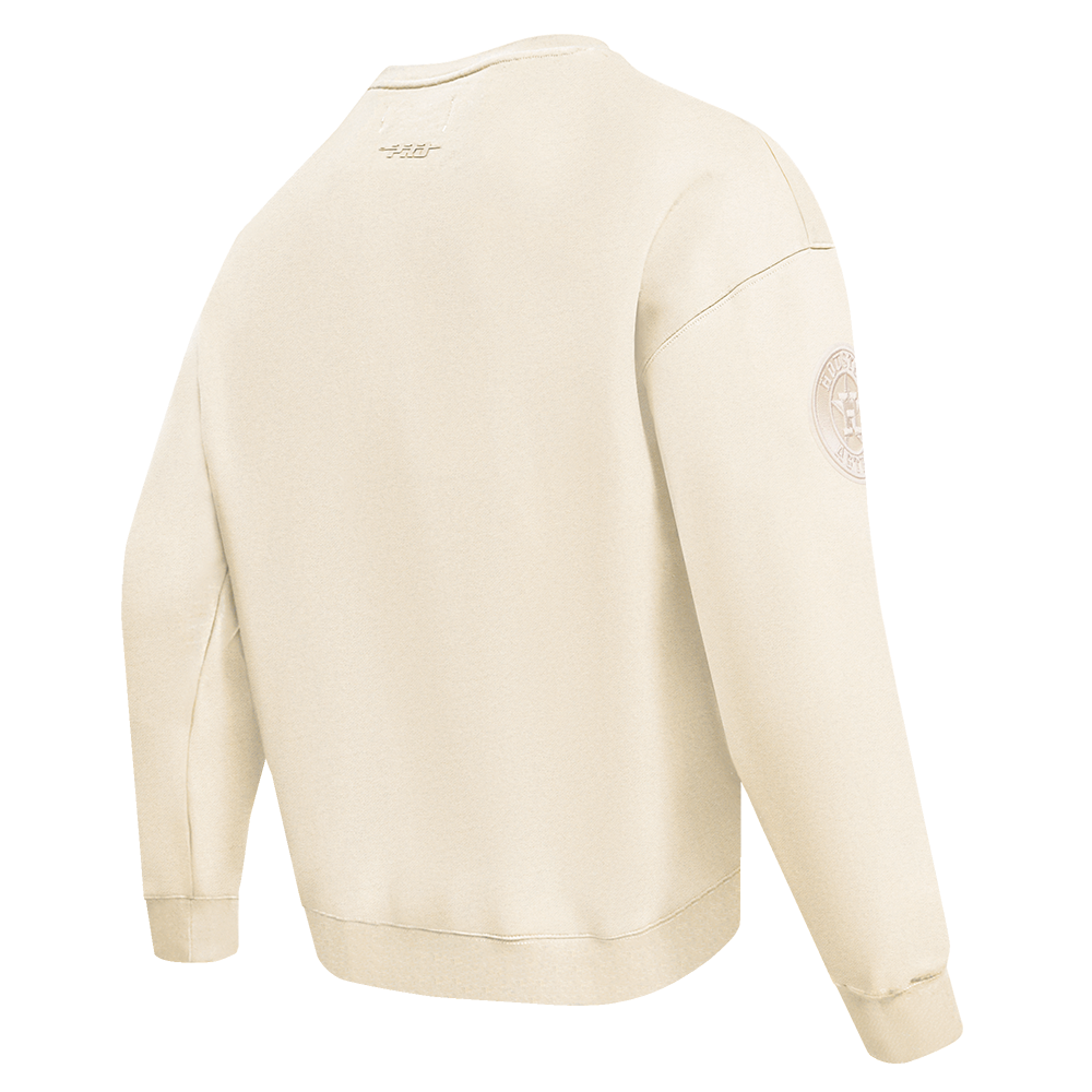 MLB HOUSTON ASTROS NEUTRAL MEN'S  DROP SHOULDER FLC CREWNECK (EGGSHELL)