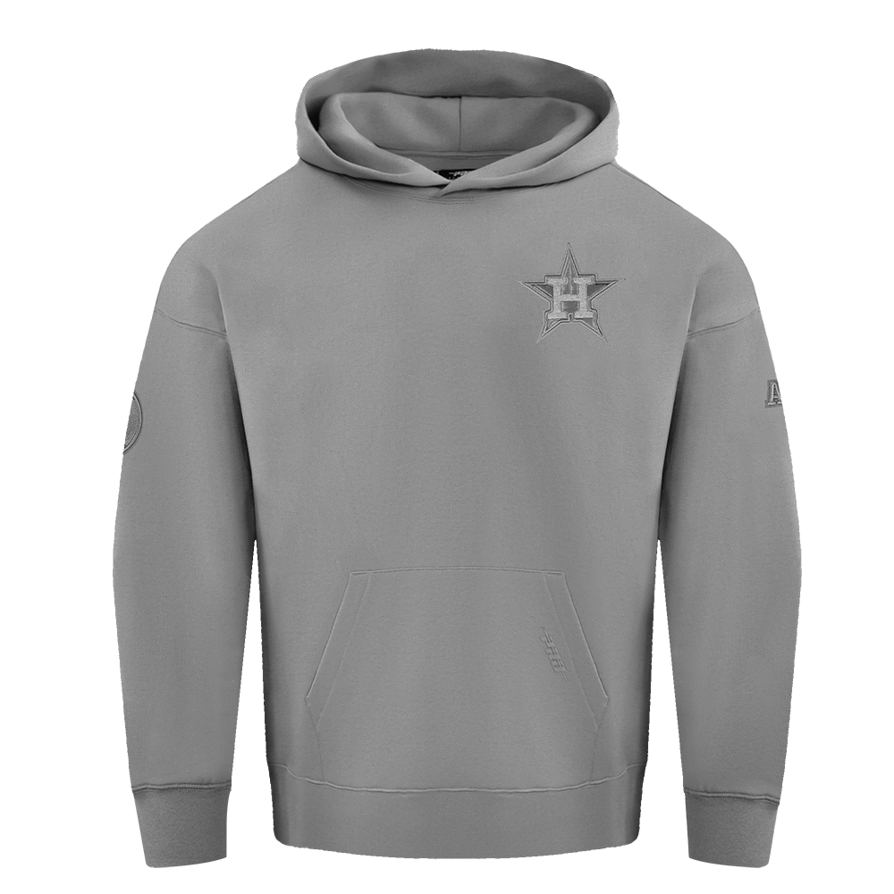 MLB HOUSTON ASTROS NEUTRAL MEN'S  DROP SHOULDER FLC PO HOODIE (DARK HEATHER GRAY)