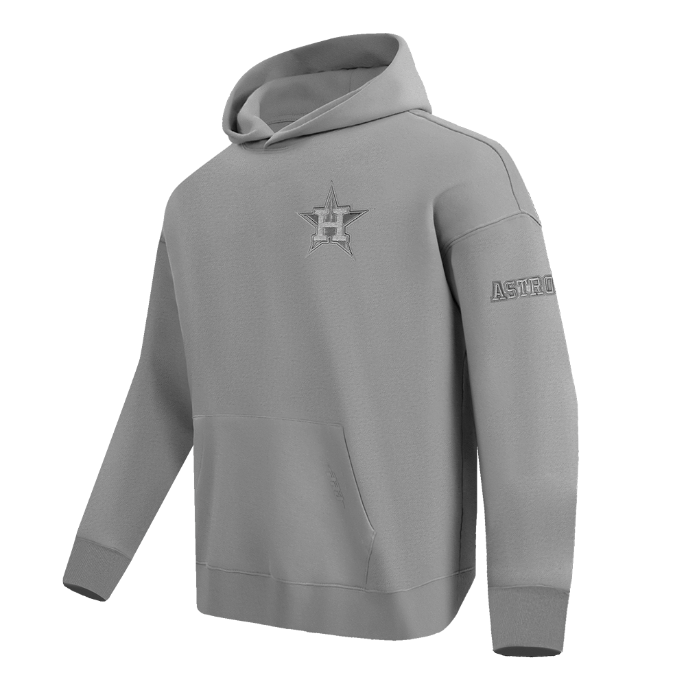MLB HOUSTON ASTROS NEUTRAL MEN'S  DROP SHOULDER FLC PO HOODIE (DARK HEATHER GRAY)