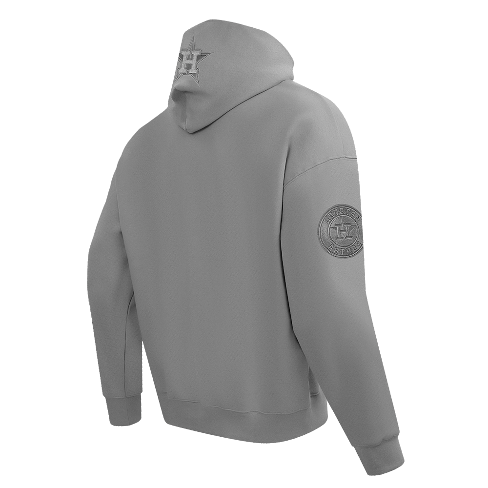 MLB HOUSTON ASTROS NEUTRAL MEN'S  DROP SHOULDER FLC PO HOODIE (DARK HEATHER GRAY)