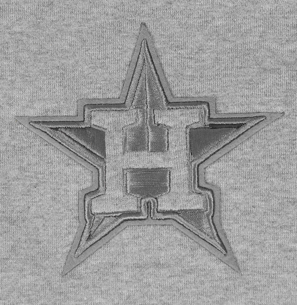 MLB HOUSTON ASTROS NEUTRAL MEN'S  DROP SHOULDER FLC PO HOODIE (DARK HEATHER GRAY)