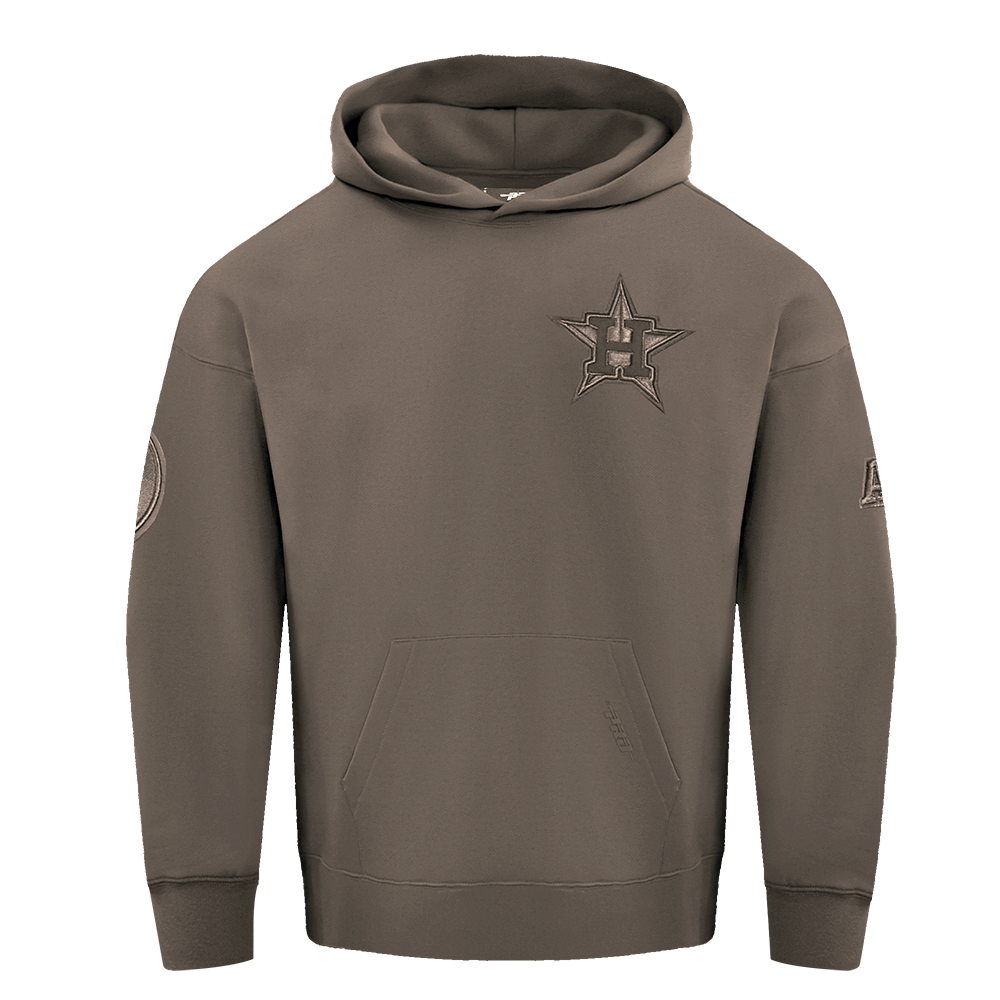 MLB HOUSTON ASTROS NEUTRAL MEN'S  DROP SHOULDER FLC PO HOODIE (DARK TAUPE)